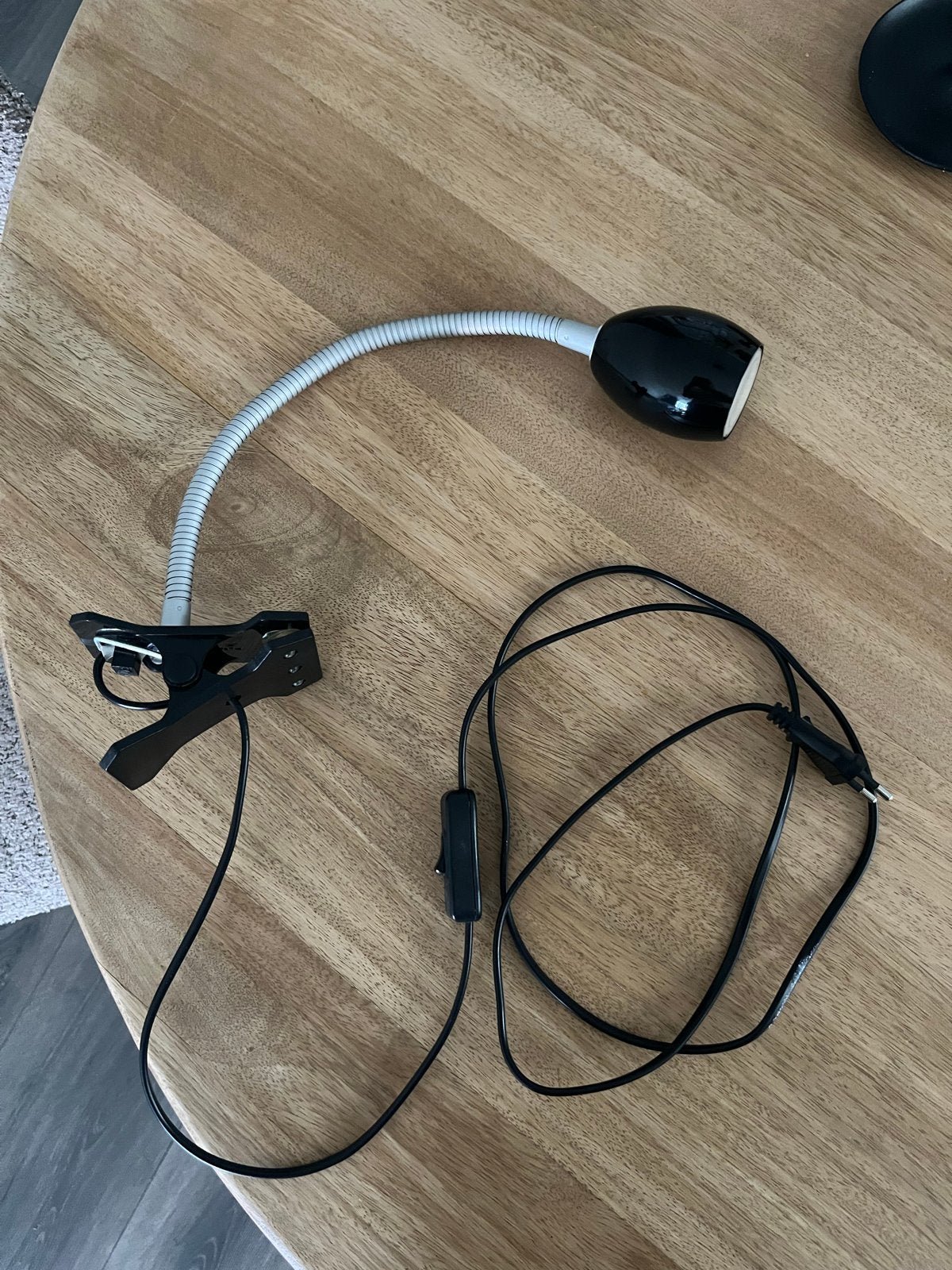 Flexibele klemlamp met zwanenhals - Zwart, Met schakelaar, Ophalen of Verzenden, Gebruikt, Zwart
