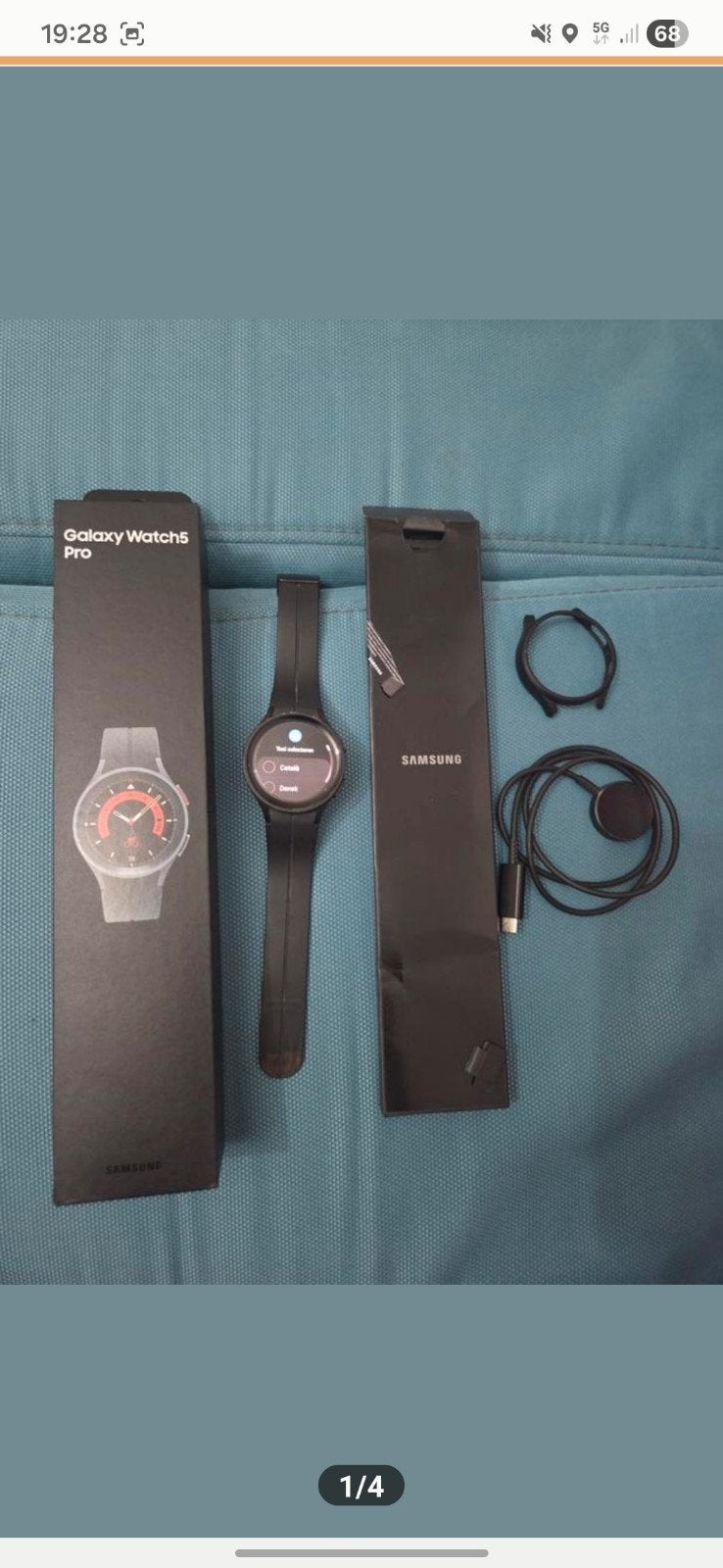 Samsung watch 5 pro, Ophalen, Samsung Galaxy Watch 5 Pro, Zwart, Zo goed als nieuw