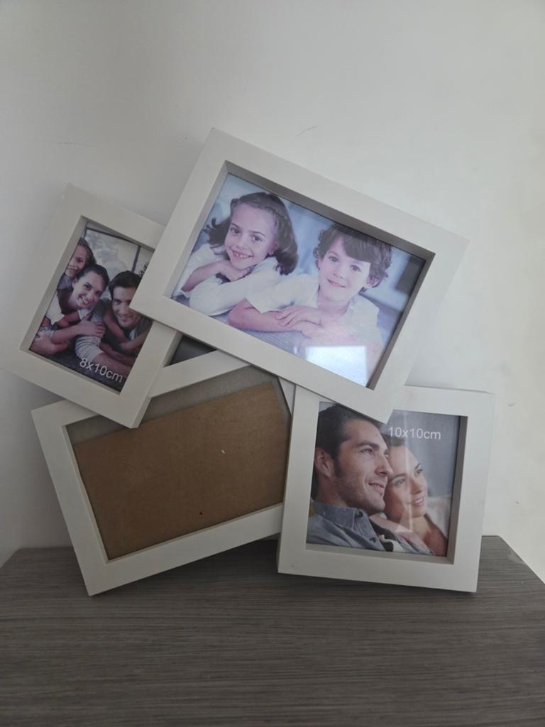 Witte fotolijst collage voor meerdere foto's, Ophalen of Verzenden, Hout
