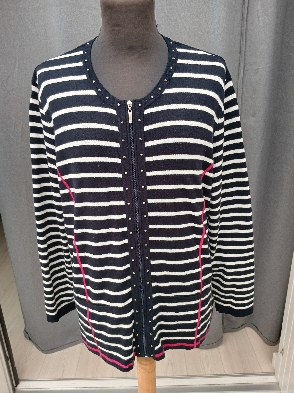 Canda Blauw Gestreept Vest Maat XL, Ophalen of Verzenden, Zo goed als nieuw, Maat 46/48 (XL) of groter, Blauw