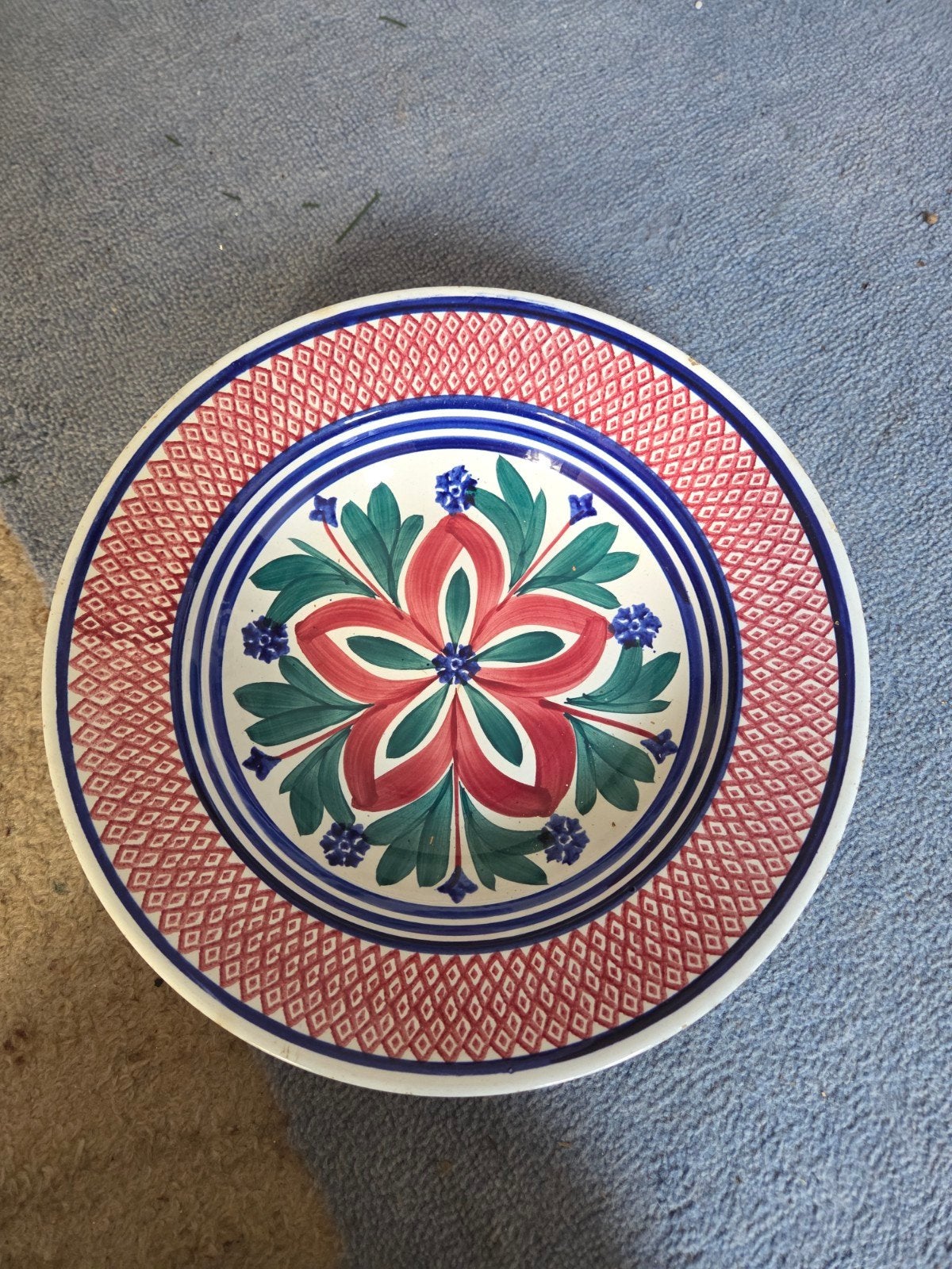 Bord met polychroom decor "Boerenbont, Ophalen of Verzenden
