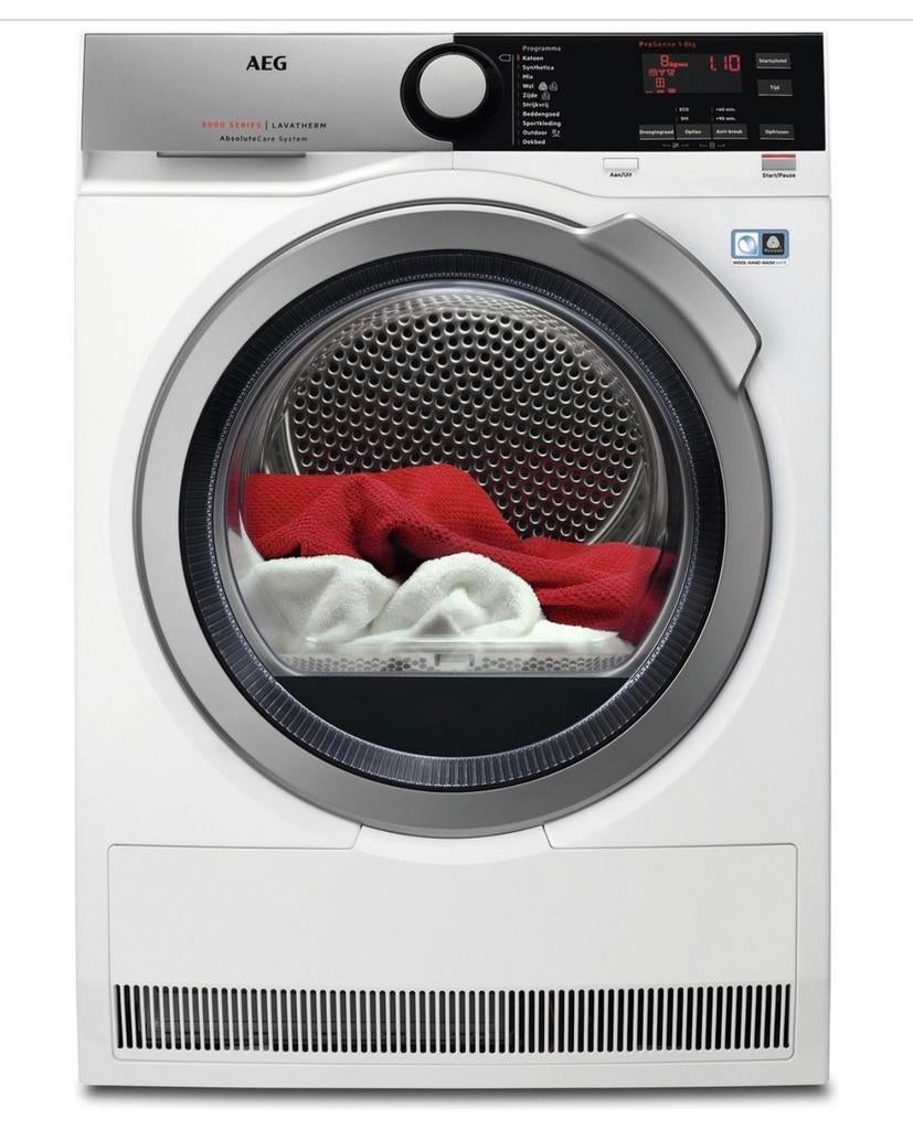 AEG T8DE86ES 8000 serie AbsoluteCare Warmtepompdroger, Witgoed en Apparatuur, Wasdrogers, Ophalen, 8 tot 10 kg, Nieuw, Voorlader