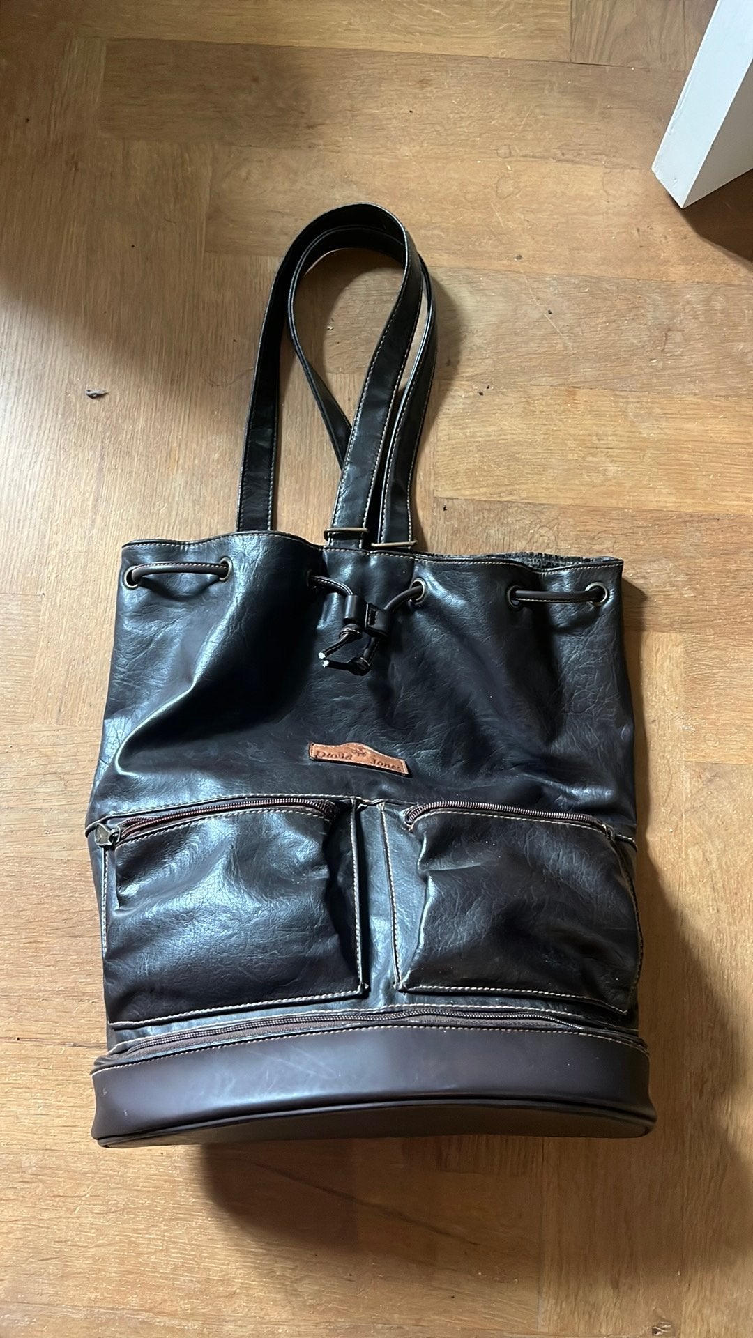 David jones vintage leather bag, Ophalen of Verzenden, Zo goed als nieuw, 30 cm of meer, Minder dan 35 cm