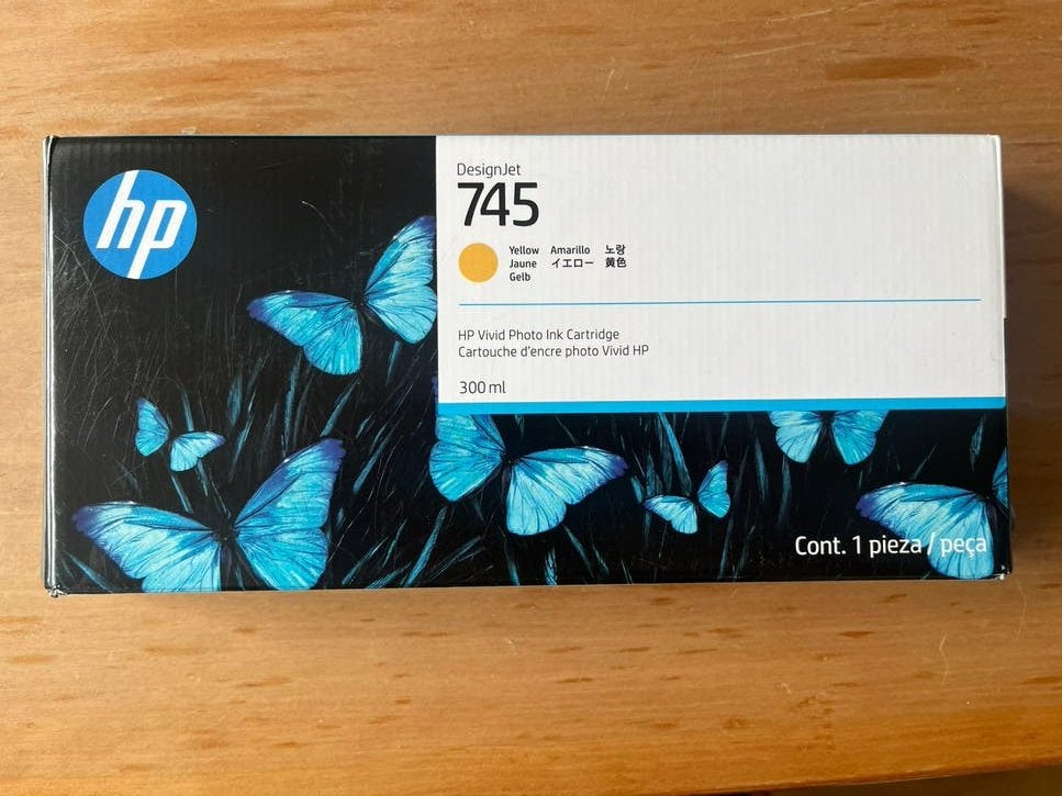 Originele HP 745 Yellow 300 ml F9K02A – DesignJet –ongeopend, Ophalen of Verzenden, Nieuw