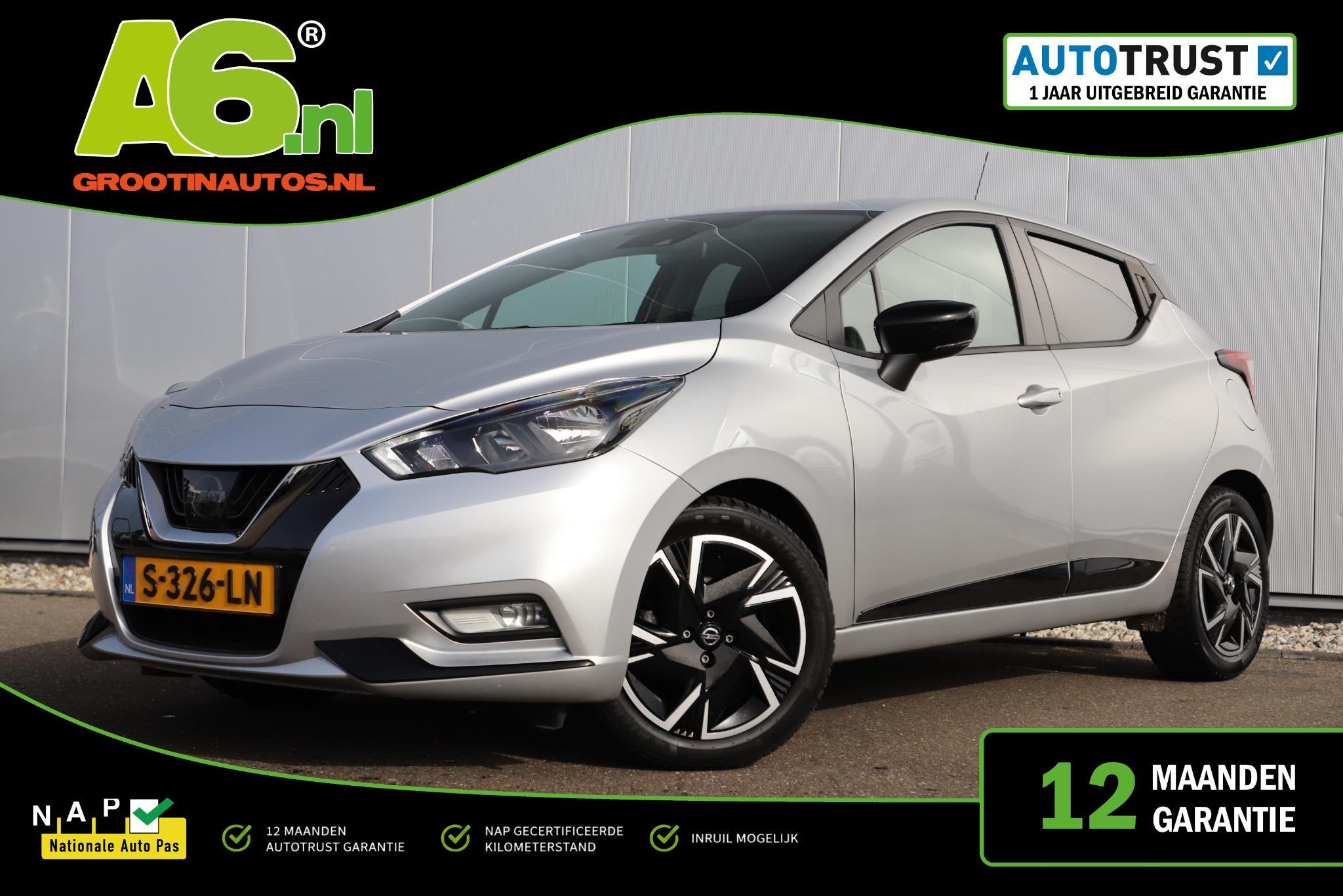 Nissan Micra 1.0 IG-T N-Design Navigatie Carplay Android Air, Auto's, Nissan, Voorwielaandrijving, Stof, Euro 6, Met garantie (alle)