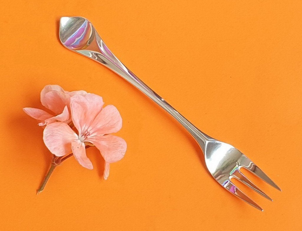 Bestek 'Lotus' Rosenthal Vorkje, 14 cm, verzilverd., Overige materialen, Overige merken, Overige typen, Ophalen of Verzenden
