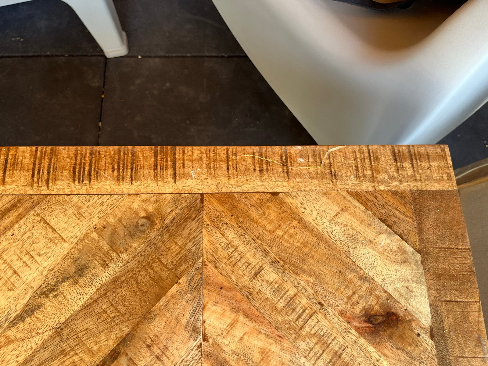 Salon / lounge tafel - Hout met metalen onderstel, Ophalen, Gebruikt, 100 tot 150 cm, 50 tot 100 cm