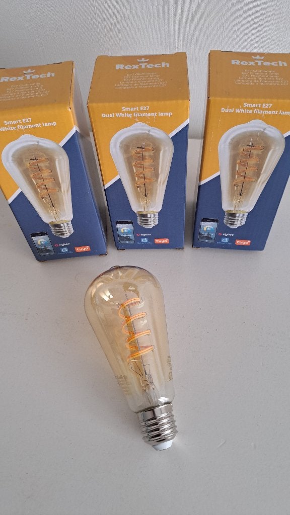Rextech Smart filamentlampen - Zigbee - ST64 E27 - Set van 3, Huis en Inrichting, Ophalen, Zo goed als nieuw, E27 (groot), Led-lamp