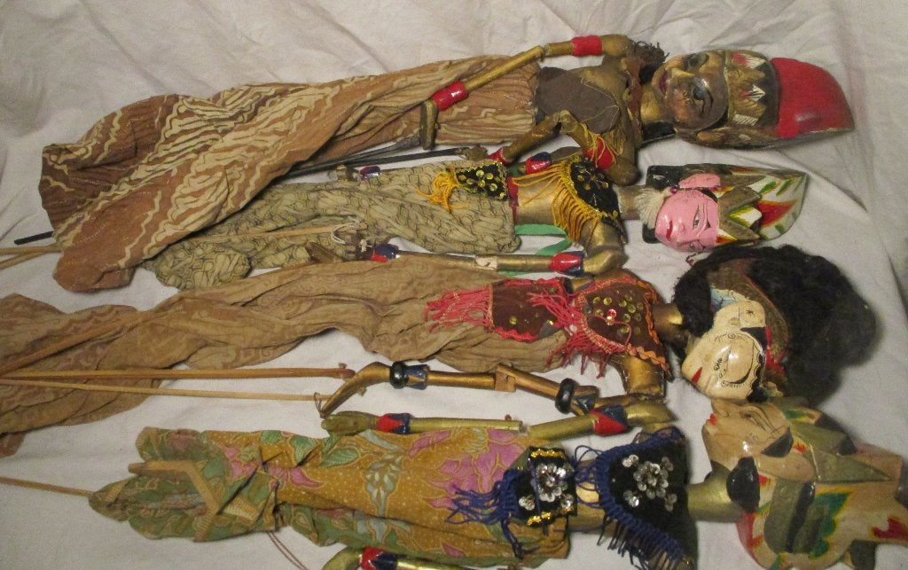 8x Wayang poppen Indonesia, Ophalen of Verzenden