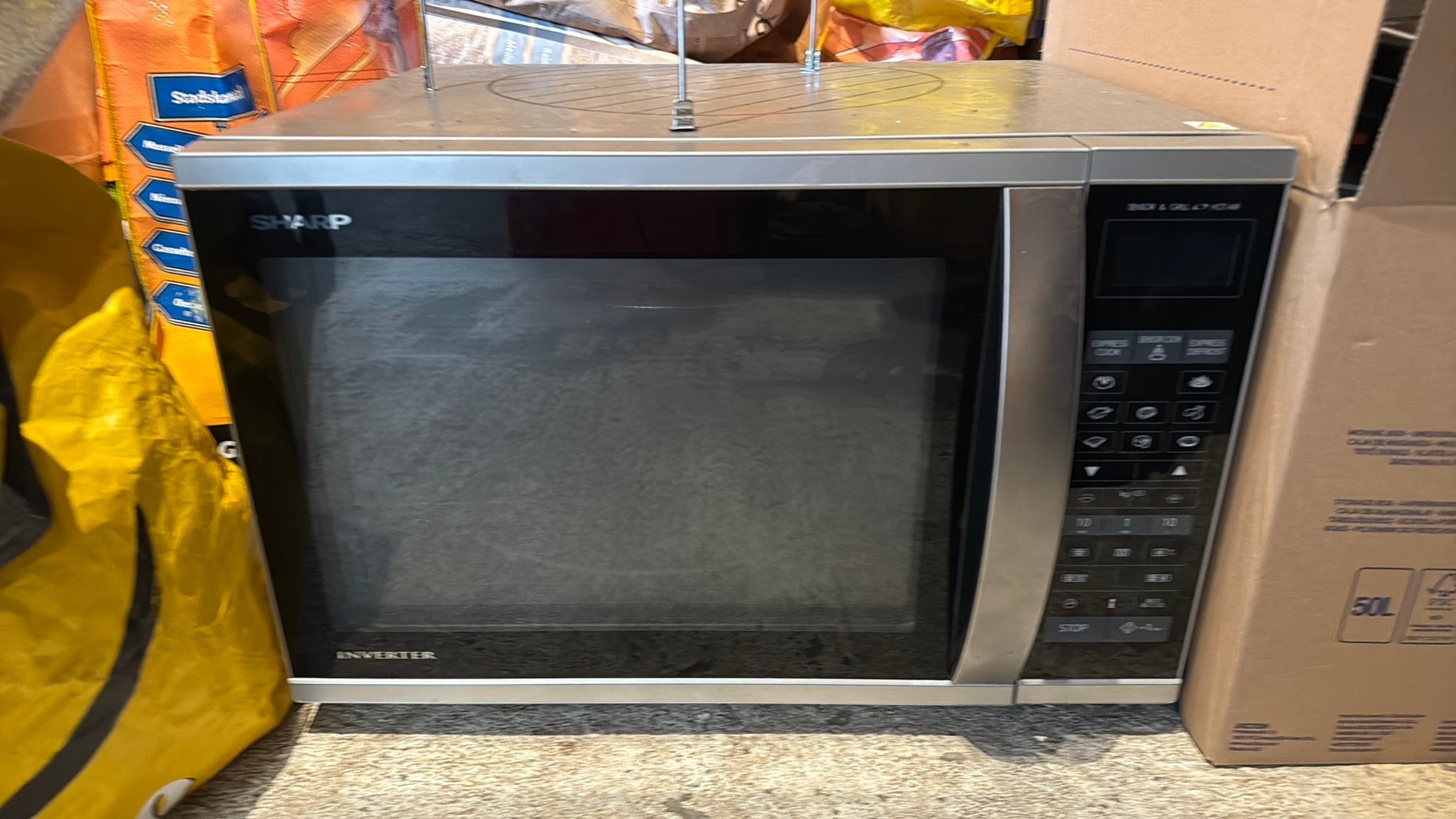 Sharp R-971(IN)W combimagnetron inverter, Ophalen, Combimagnetron, Gebruikt, Hete lucht