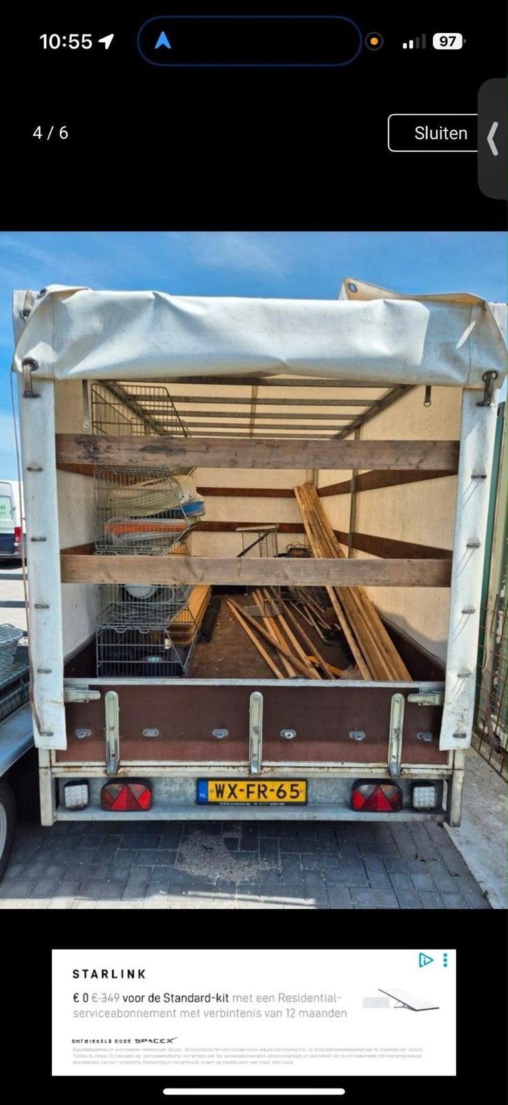 Aanhangwagen met huif, Auto diversen, Aanhangers en Bagagewagens, Ophalen, Gebruikt