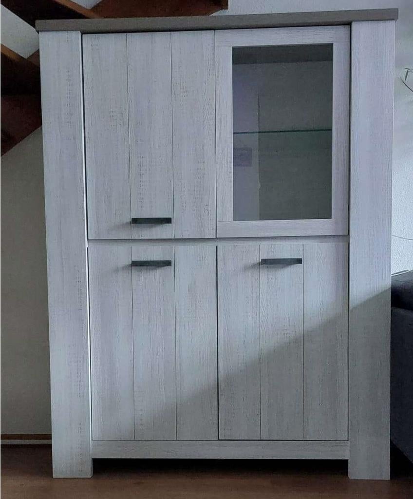 Mooie whitewash kast 128x46x170 en salontafel, Ophalen, Zo goed als nieuw, 25 tot 50 cm, 50 tot 100 cm