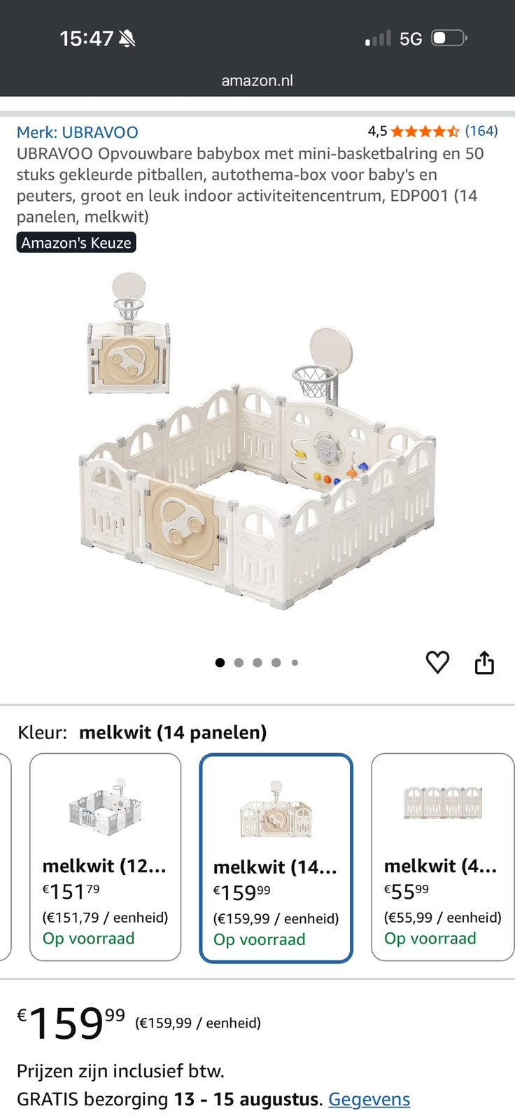 Opvouwbare babybox ( NIEUW IN DOOS! ), Ophalen, Nieuw