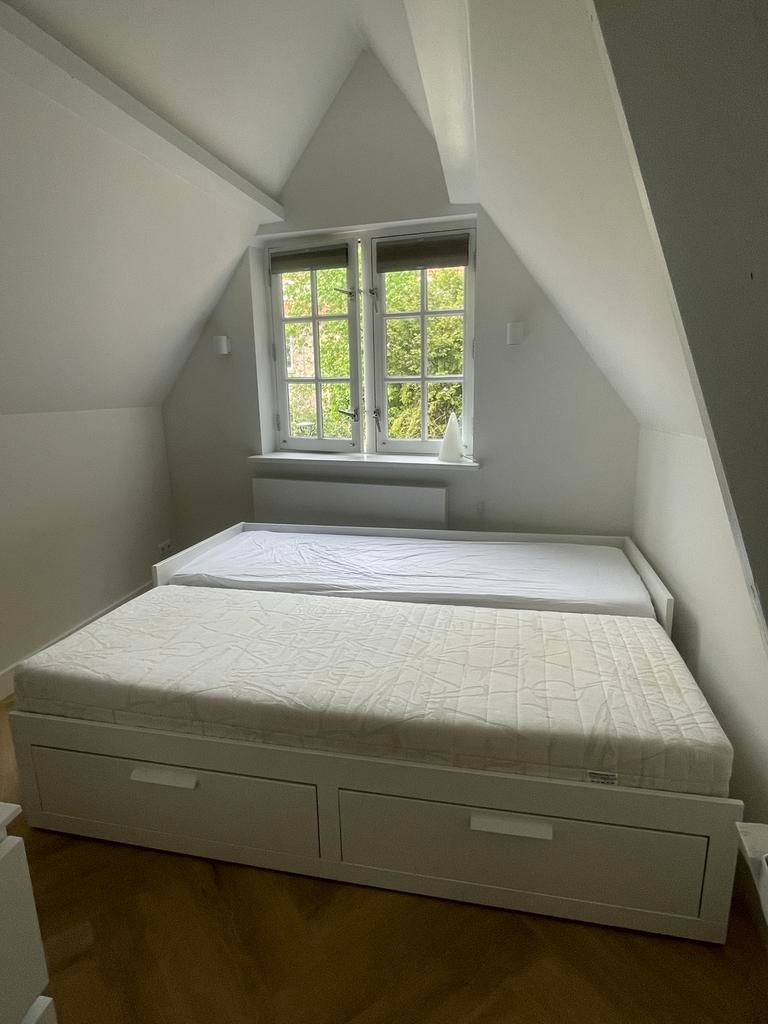 IKEA Brimnes logeerbed 80x200 cm met 2 lades, Ophalen, Gebruikt, Wit, Tweepersoons
