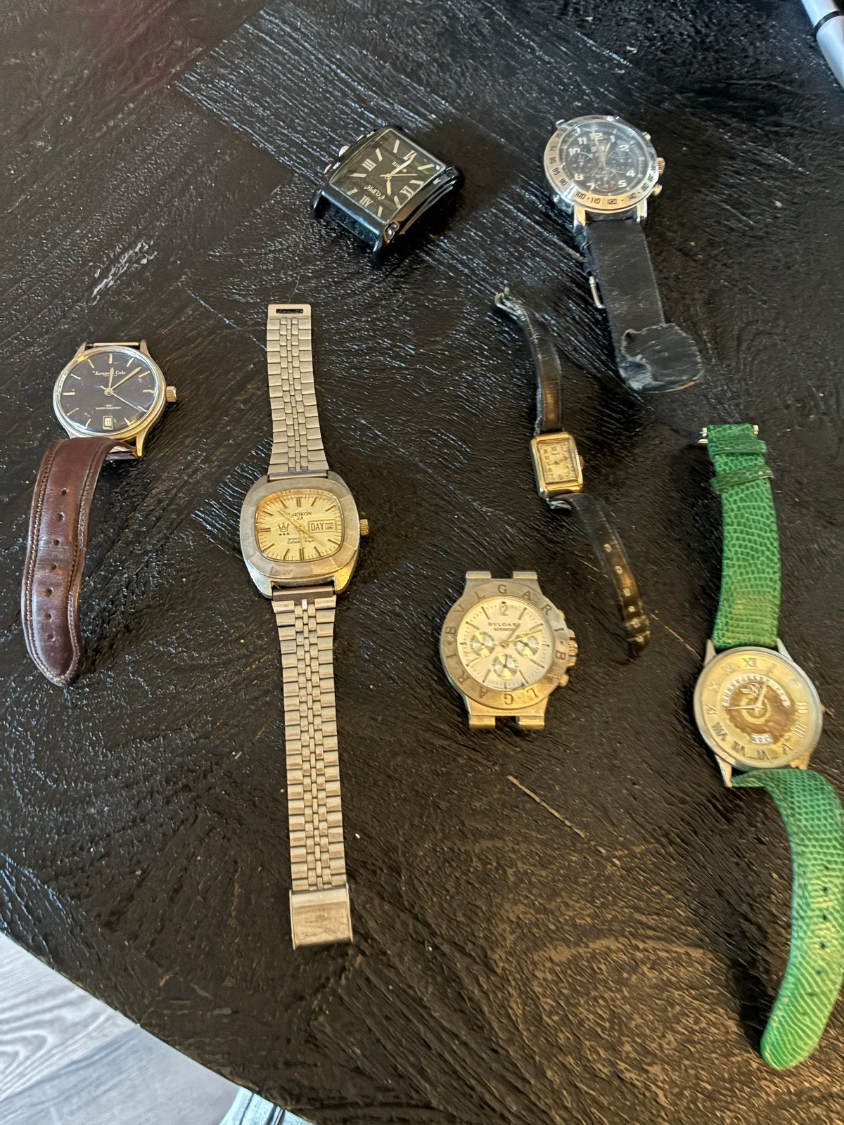 Diverse horloges - Partij van 7 stuks, Sieraden, Tassen en Uiterlijk, Horloges | Heren, Gebruikt, Staal, Polshorloge, Overige materialen