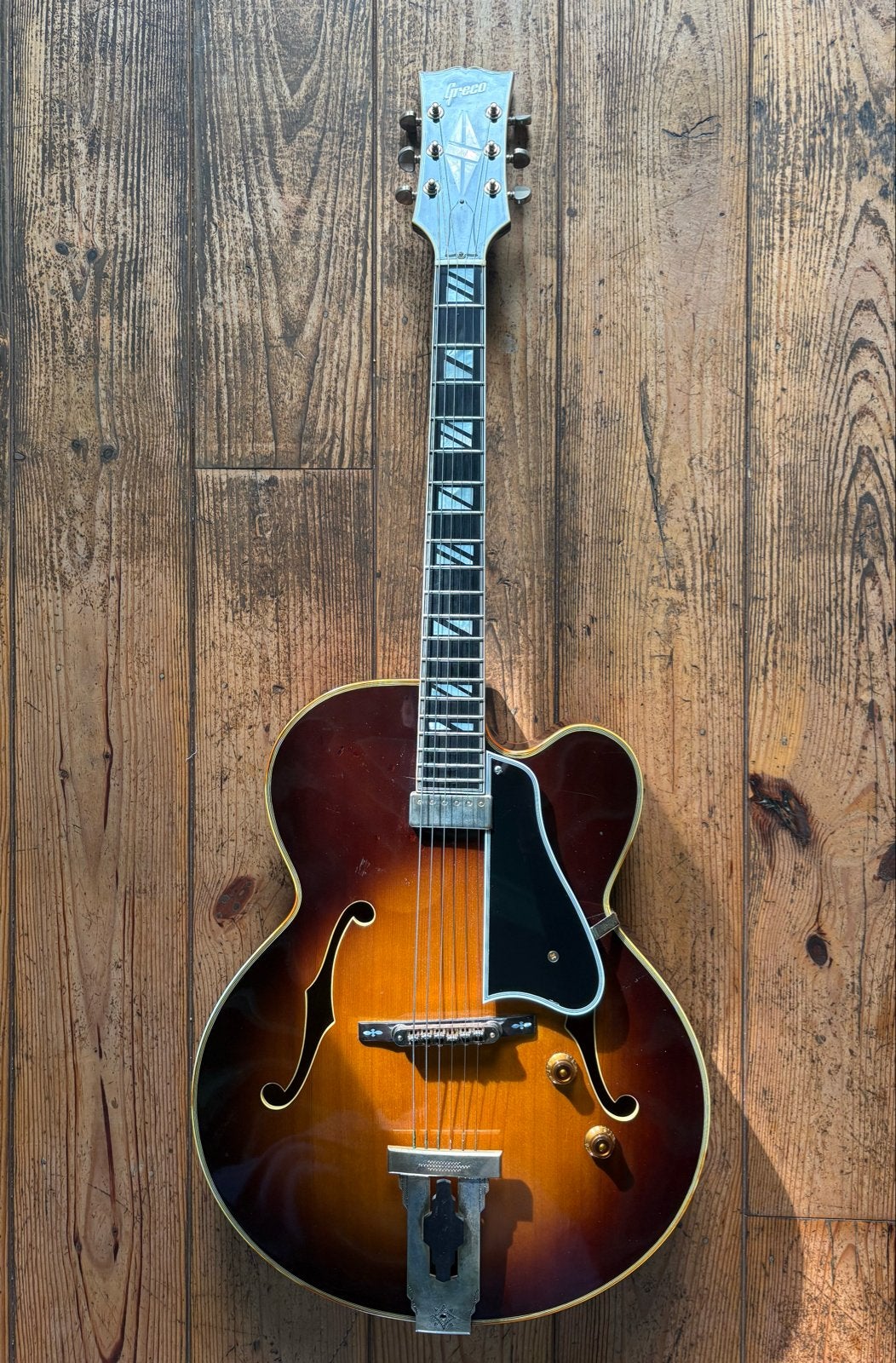 Greco Hollow Body Jazzgitaar - Vintage Sunburst, Ophalen of Verzenden, Gebruikt, Hollow body, Overige merken