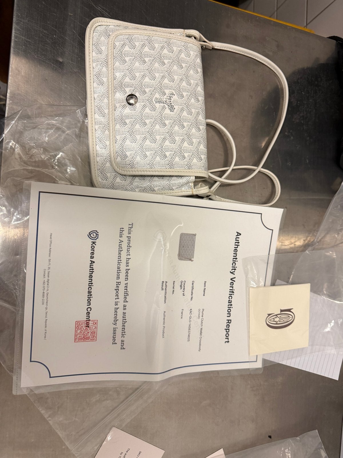 Goyard Portefeuille Clutch Wallet Crossbody Wit, Ophalen of Verzenden, Gebruikt, Wit, Schoudertasje