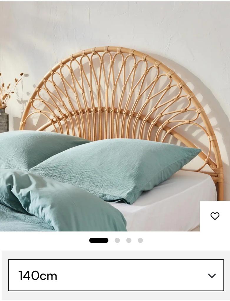 Rotan hoofdbord 140cm - Bohemian stijl, Ophalen, Overige materialen, Bruin, 200 cm