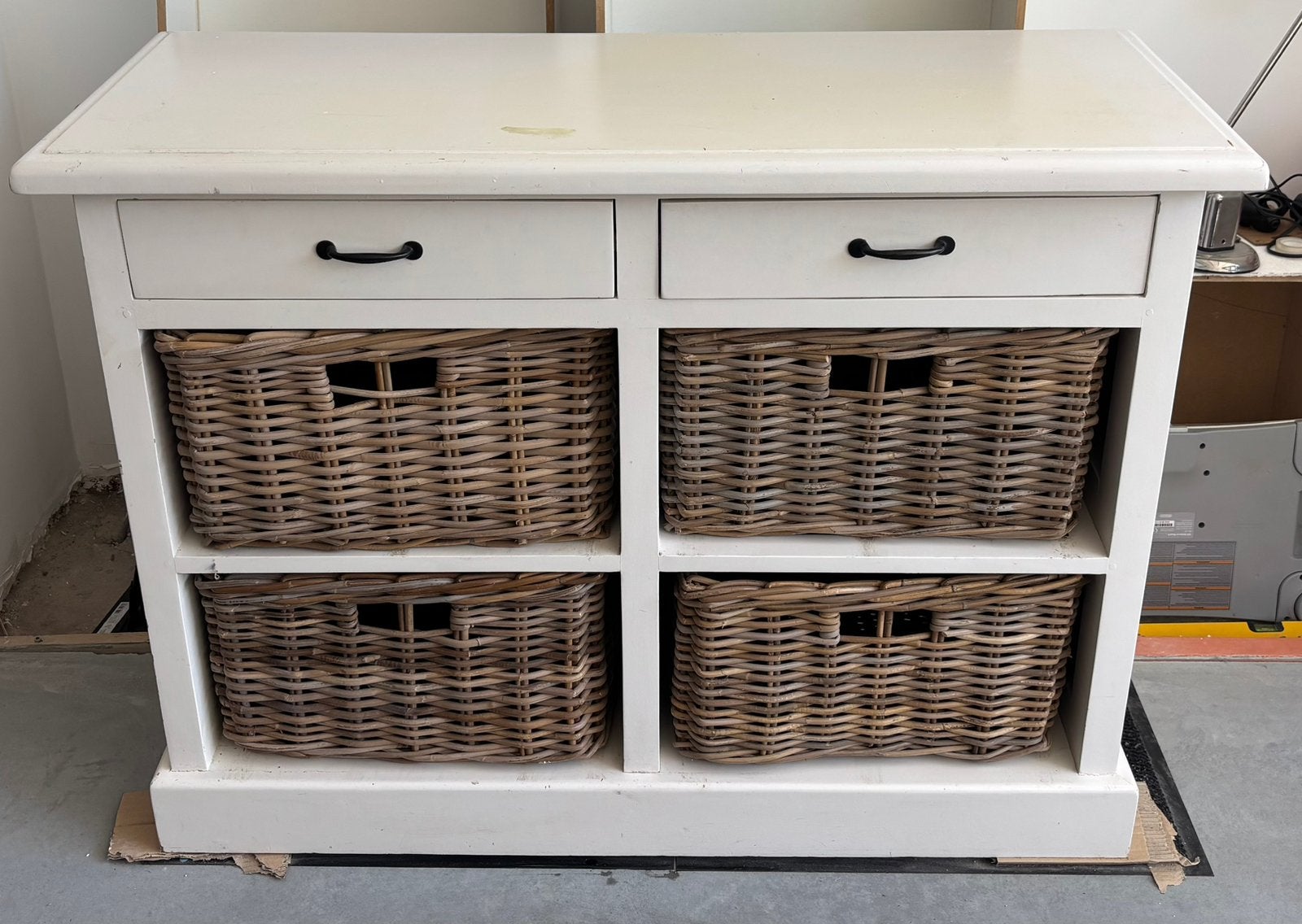 Kast met rietenmanden, Huis en Inrichting, Kasten | Ladekasten, Ophalen, Gebruikt, 1 of 2 laden, 100 tot 150 cm