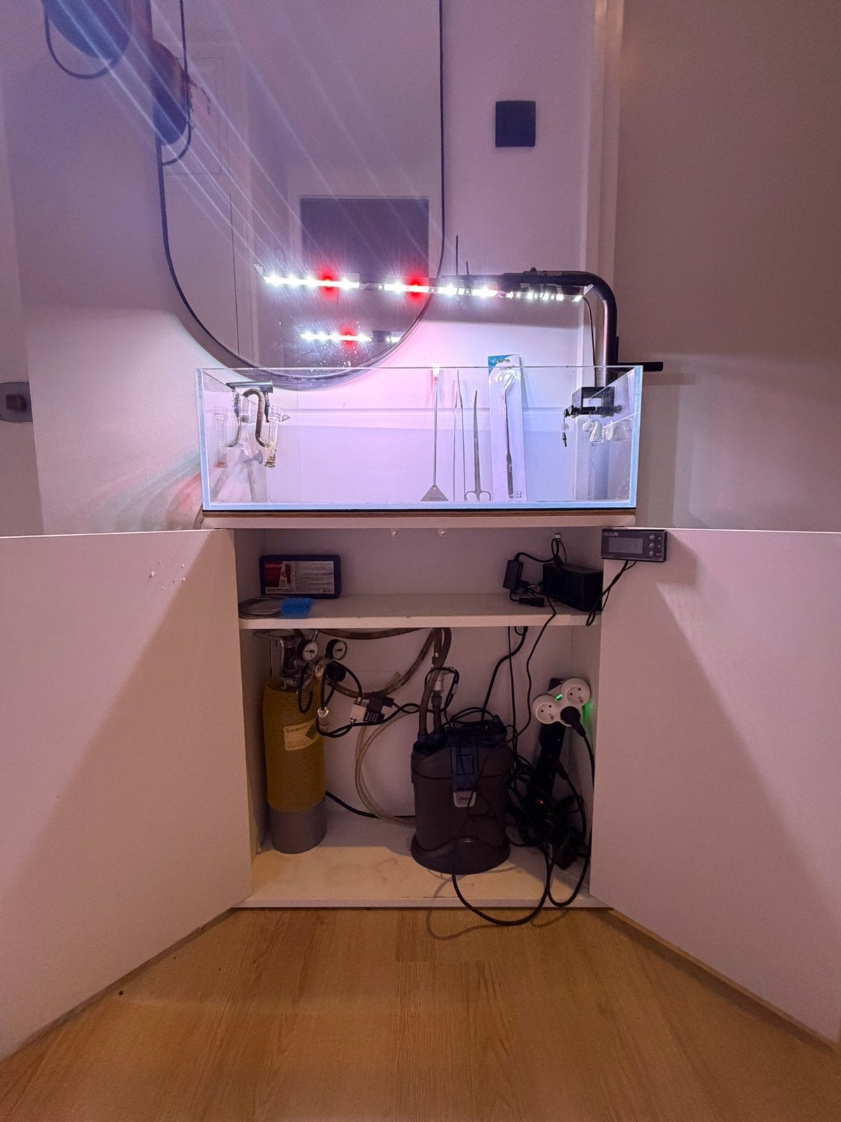 Shallow aquascape aquarium, Ophalen, Leeg aquarium