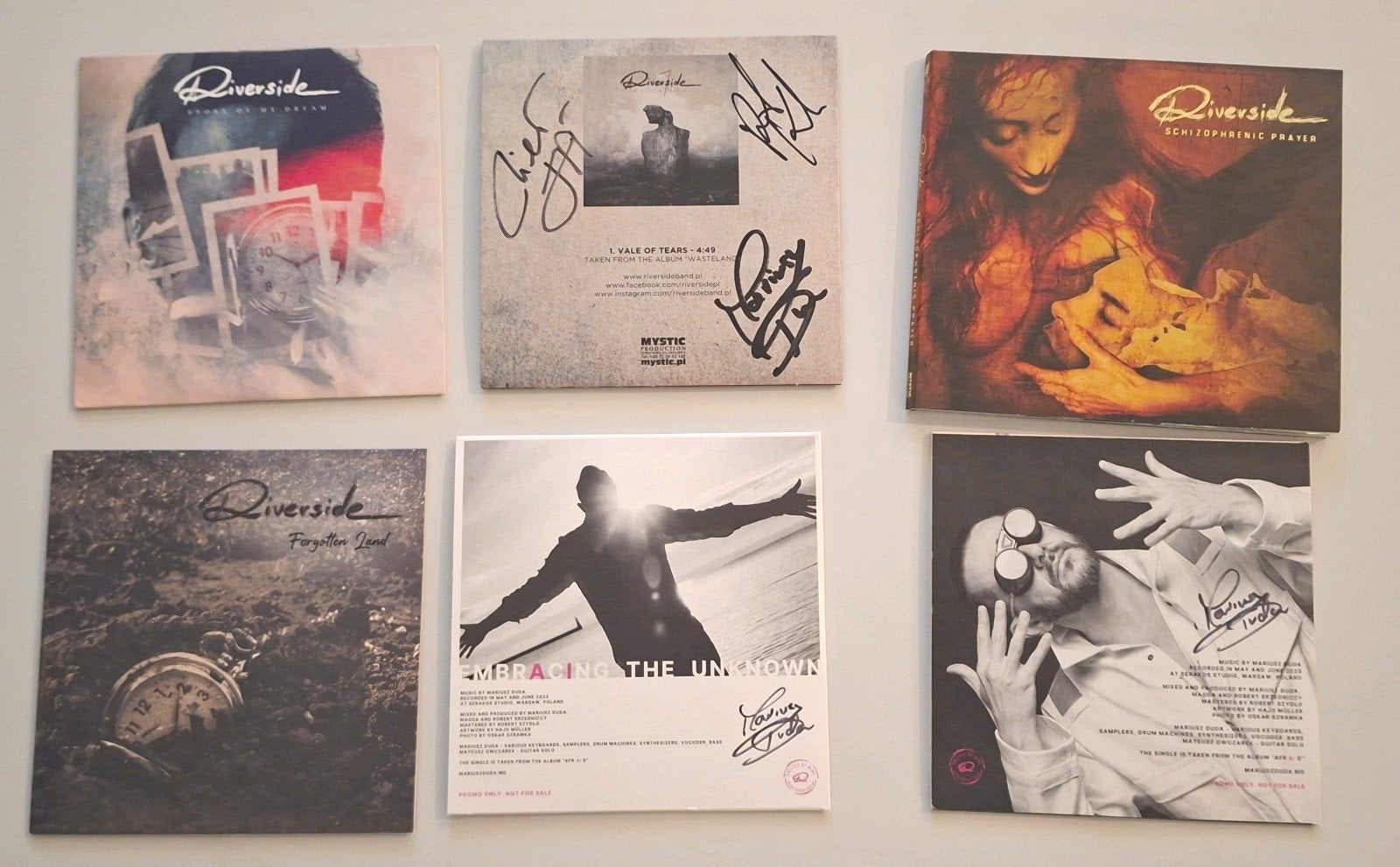 RIVERSIDE MARIUSZ DUDA LOT VAN 6 TITELS div gesigneerd lees, Cd's en Dvd's, Cd's | Rock, Ophalen of Verzenden, Zo goed als nieuw