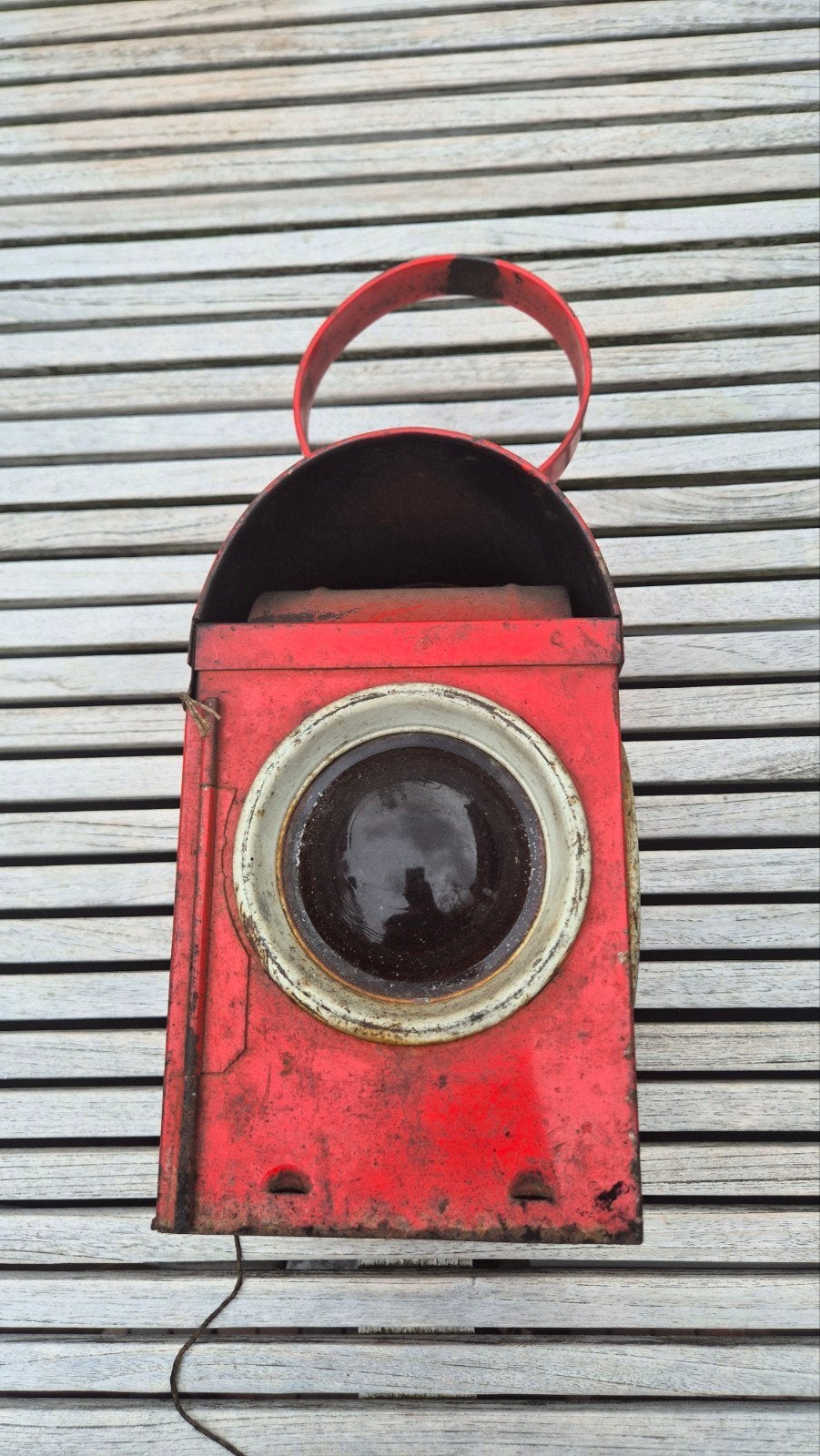 Antieke Rode Spoorweglantaarn - Vintage Spoorlamp, Verzenden