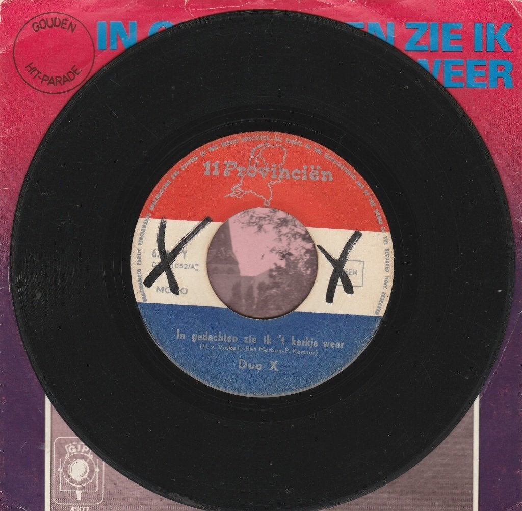 Duo X - In gedachten zie ik 't kerkje weer (7 inch), Cd's en Dvd's, Gebruikt, 7 inch, Ophalen of Verzenden, Beschermende buitenhoes