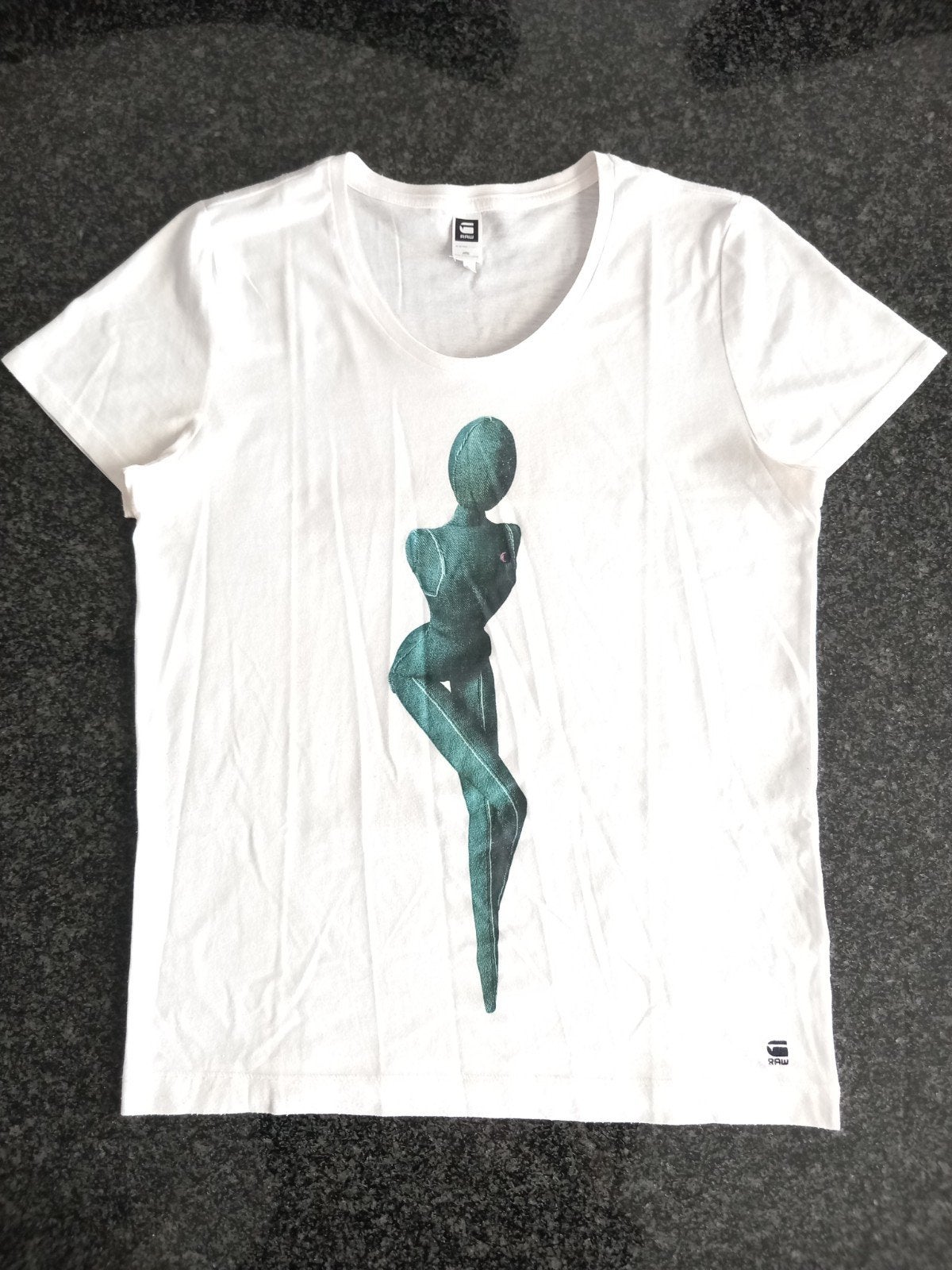 G-star Raw T-shirt logo design k wit mt L goed voor 2e ronde, Wit, Maat 42/44 (L), Ophalen of Verzenden, G-STAR RAW