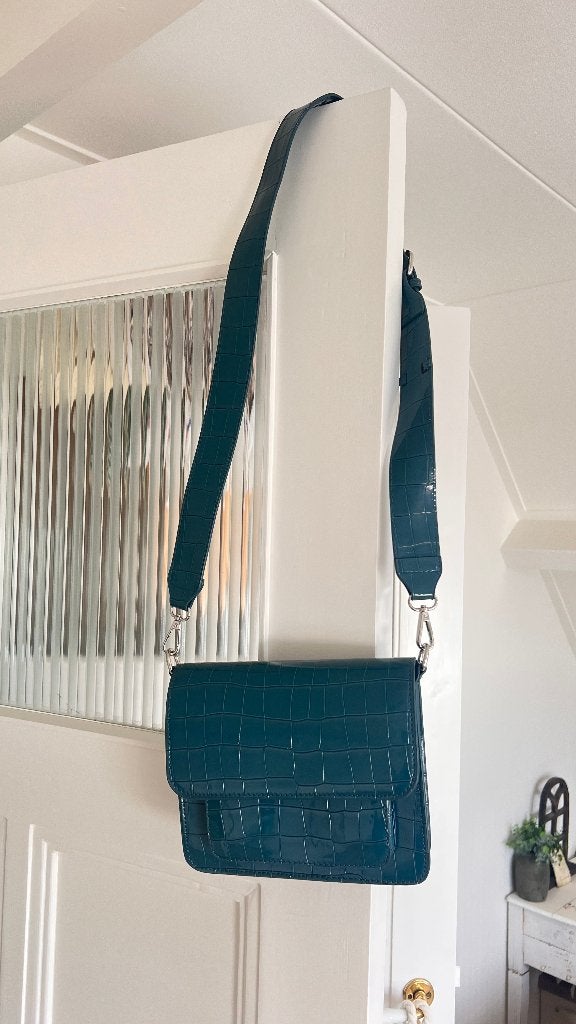 Petrol cross-body tas van Hvisk (Cayman Pocket), Ophalen of Verzenden, Zo goed als nieuw, Blauw, Overige typen