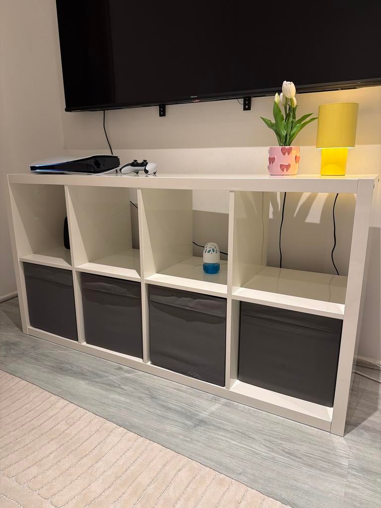 IKEA Kallax/Pax kast met 4 opbergboxen, Ophalen, Zo goed als nieuw