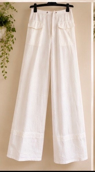 Witte katoenen broek - Maat 36 mango, Verzenden, Wit, Zo goed als nieuw, Maat 36 (S)