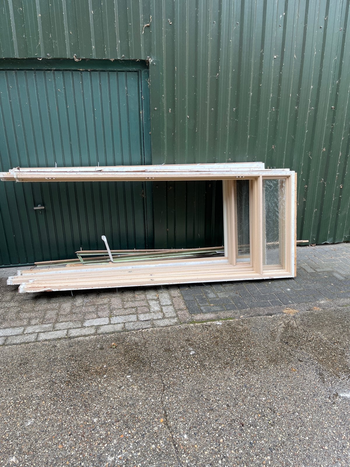 Binnendeurkozijn 930x2115 mm met bovenlicht met glas, Ophalen, Gebruikt, 80 tot 100 cm, 215 cm of meer