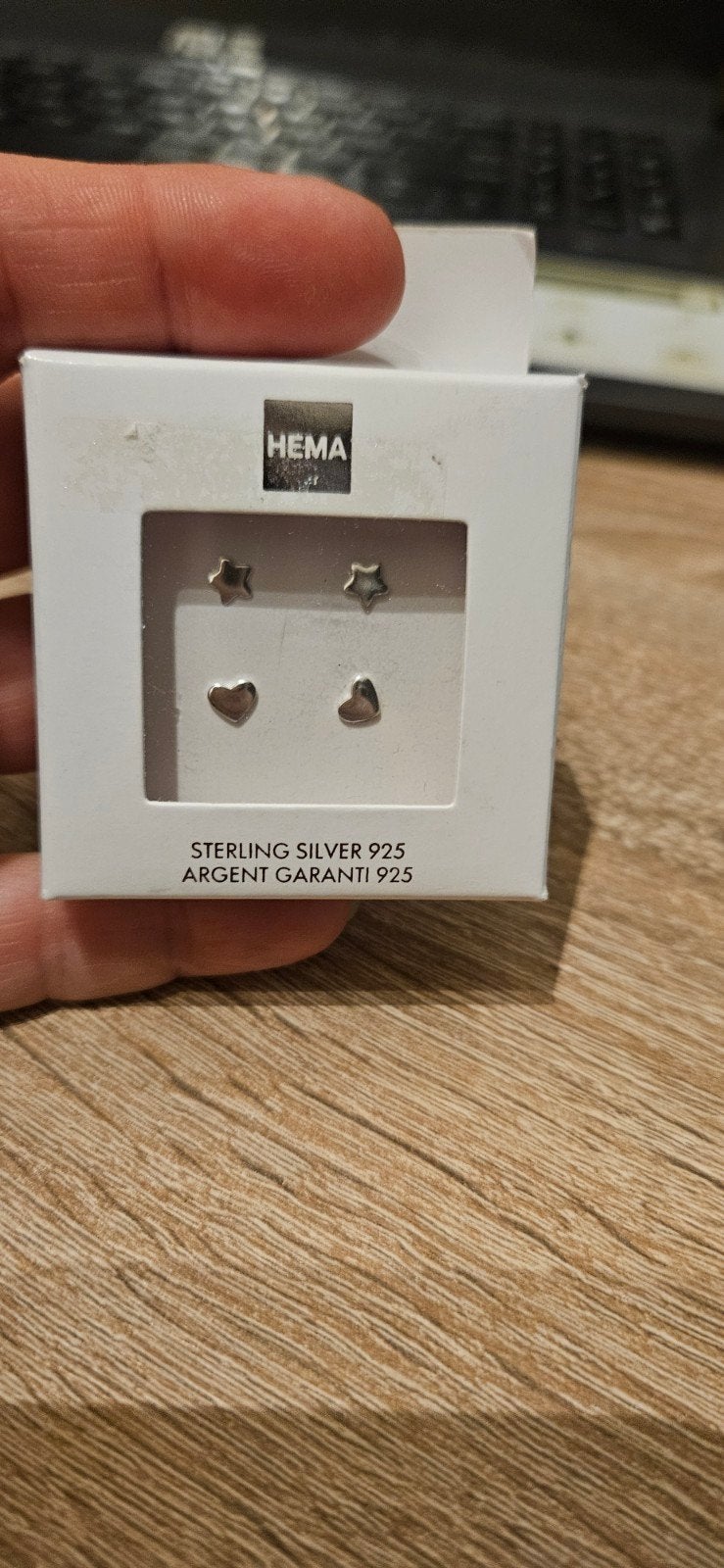 Hema Sterling Zilveren Oorbellen Sterren & Hartjes, Sieraden, Tassen en Uiterlijk, Nieuw, Ophalen of Verzenden, Knopjes of Stekers