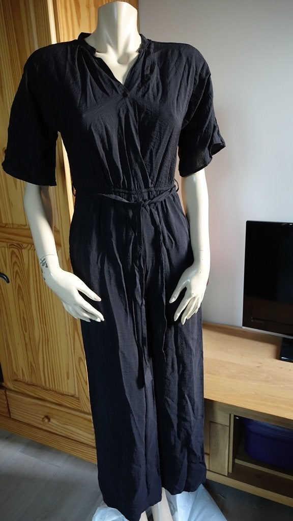 zwarte jumpsuit, Verzenden, Zwart, Zo goed als nieuw, Maat 36 (S)