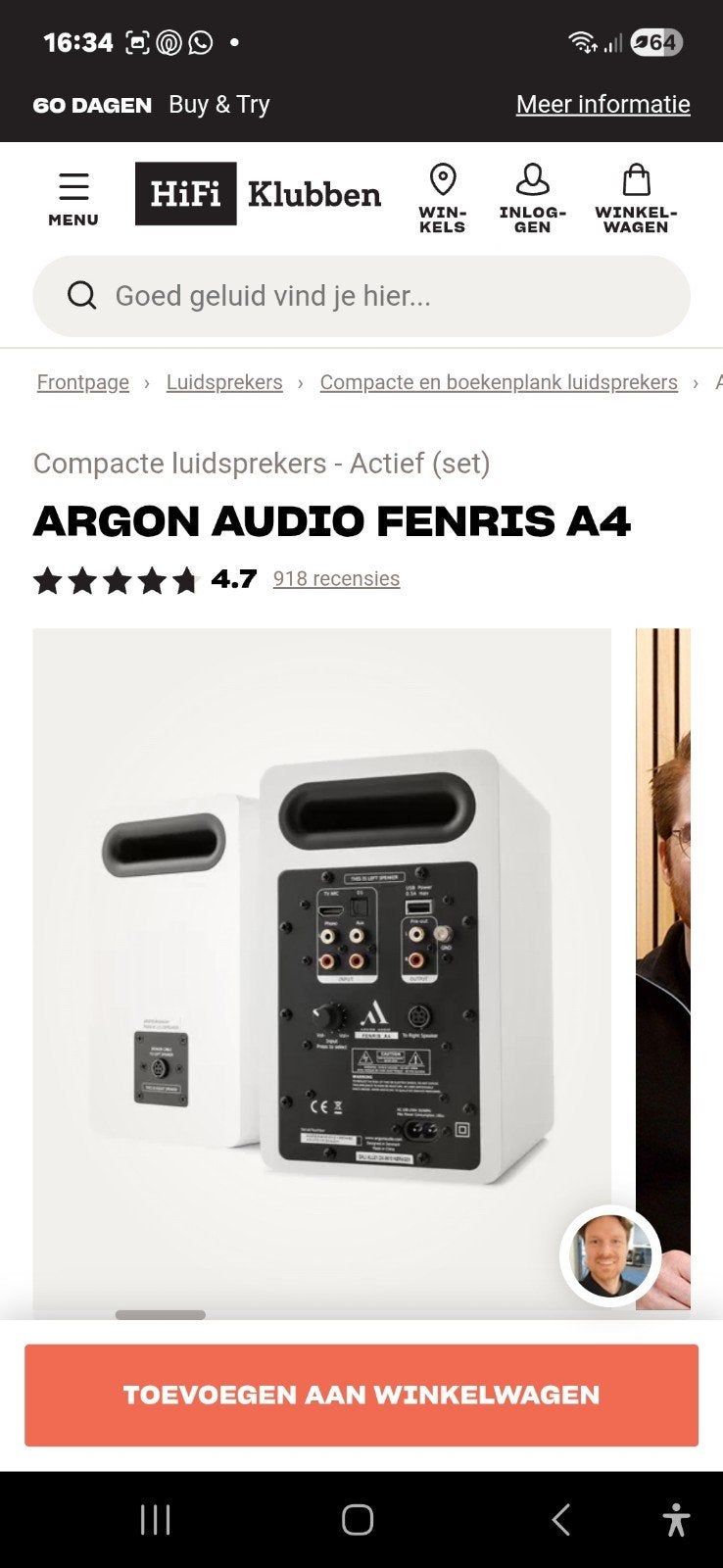 Te Koop, Audio, Tv en Foto, Ophalen, Zo goed als nieuw, Minder dan 60 watt, Overige merken