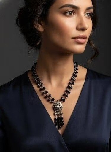 Ketting van gitten kralen op zilverdraad met zilveren sloten, Info@zilverwebsite.nl, Verzenden, Zo goed als nieuw, Zilverwebsite.nl