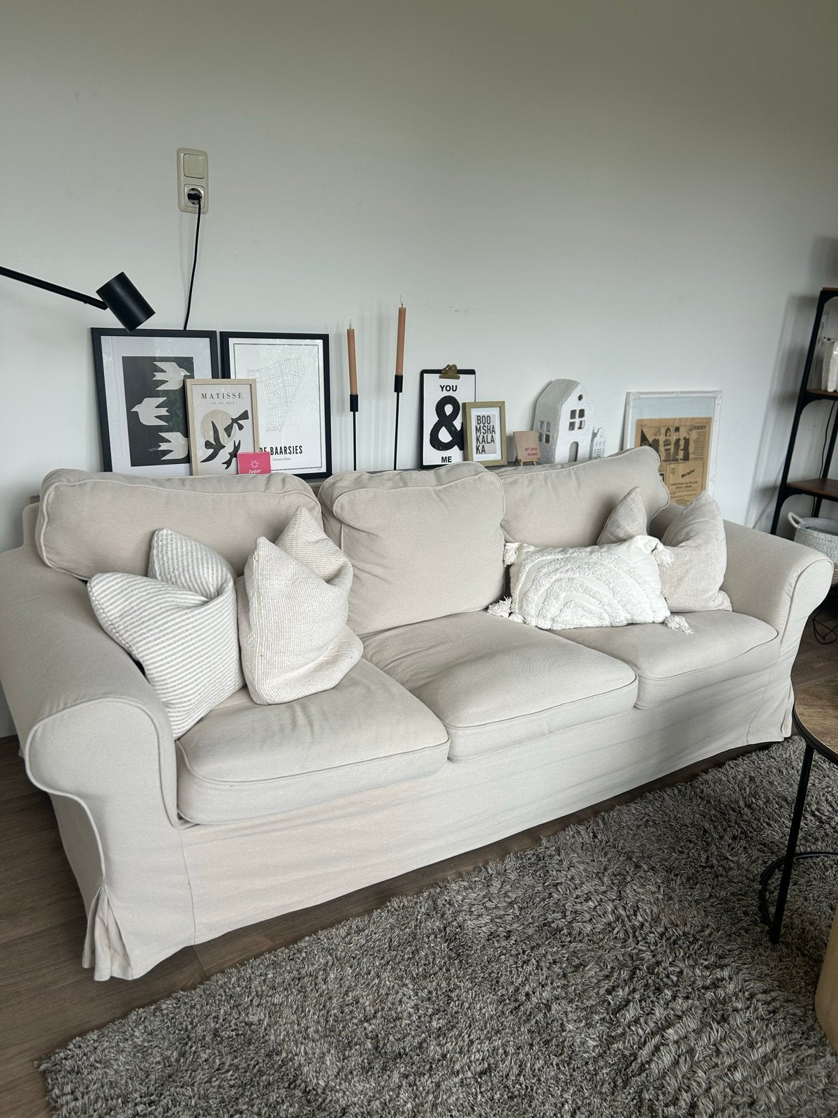 IKEA Ektorp 3-zitsbank - Beige, Huis en Inrichting, Banken | Bankstellen, Ophalen, Gebruikt, Driepersoons, 75 tot 100 cm