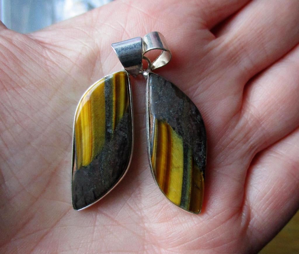105/ set tiger eye hangers(meerdere foto's), Nieuw, Ophalen of Verzenden, Met edelsteen, Zilver