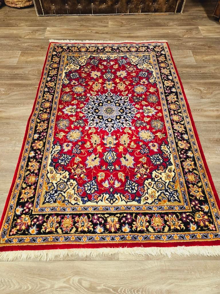Perzisch Handgeknoopt Nain Tapijt. Prachtige kleuren!, 100 tot 150 cm, Perzisch, Ophalen of Verzenden, Zo goed als nieuw