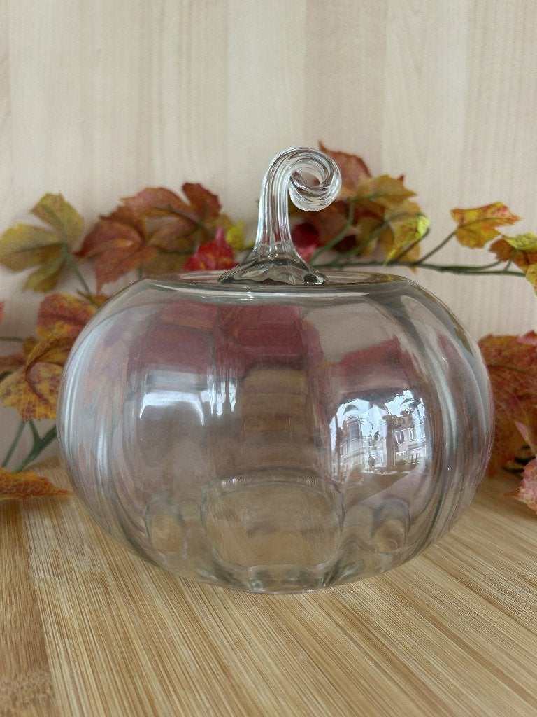Riviera Maison glazen stolp pompoen, Glas, Ophalen, Zo goed als nieuw, 15 cm