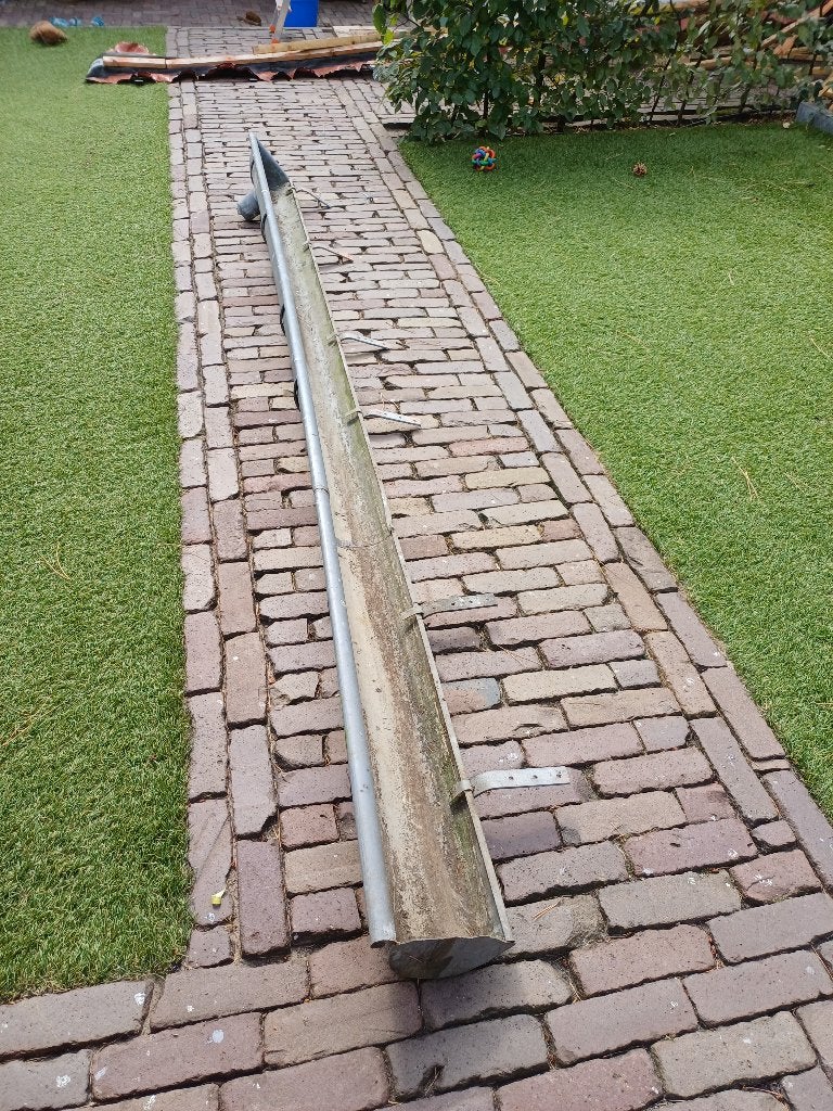 Zinken goot lengte +/- 300cm, Doe-het-zelf en Verbouw, Buizen en Afvoer, Ophalen, Gebruikt, 2 tot 4 meter, Zink