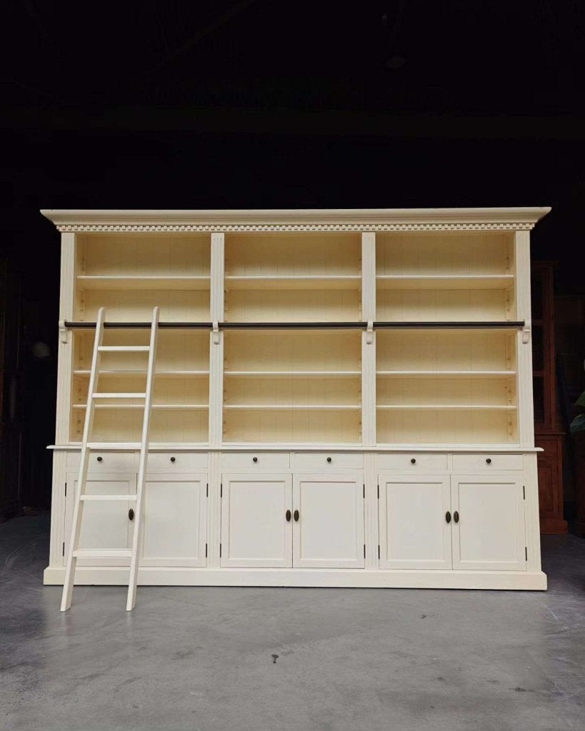 Grote boekenkast met ladder | Private library | 300cm  #3782, Metaal, Gebruikt, Met deur(en), -