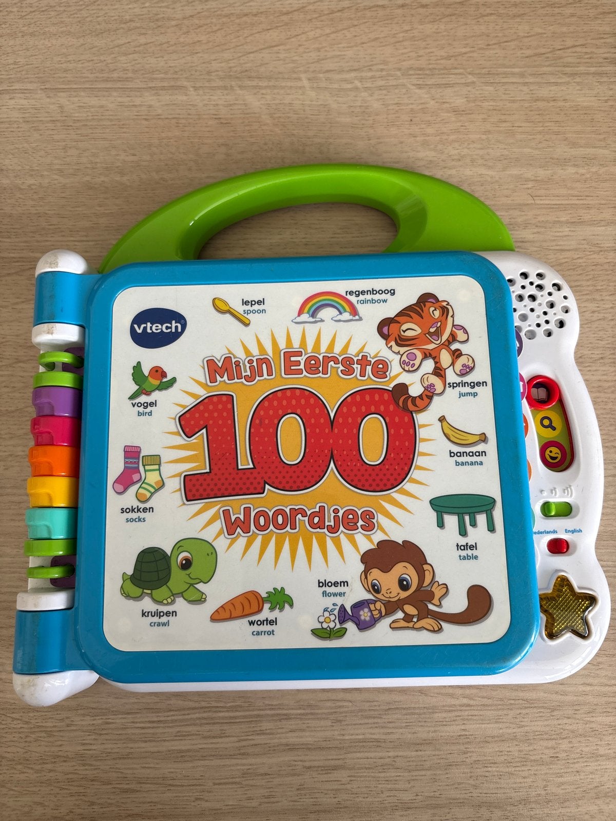 VTech Mijn Eerste 100 Woordjes Boek - Interactief Speelgoed, Ophalen of Verzenden, Gebruikt, Taal en Lezen, Met licht