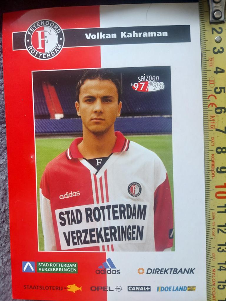 Feyenoord Spelerskaart Volkan Kahraman '97/'98, Ophalen of Verzenden