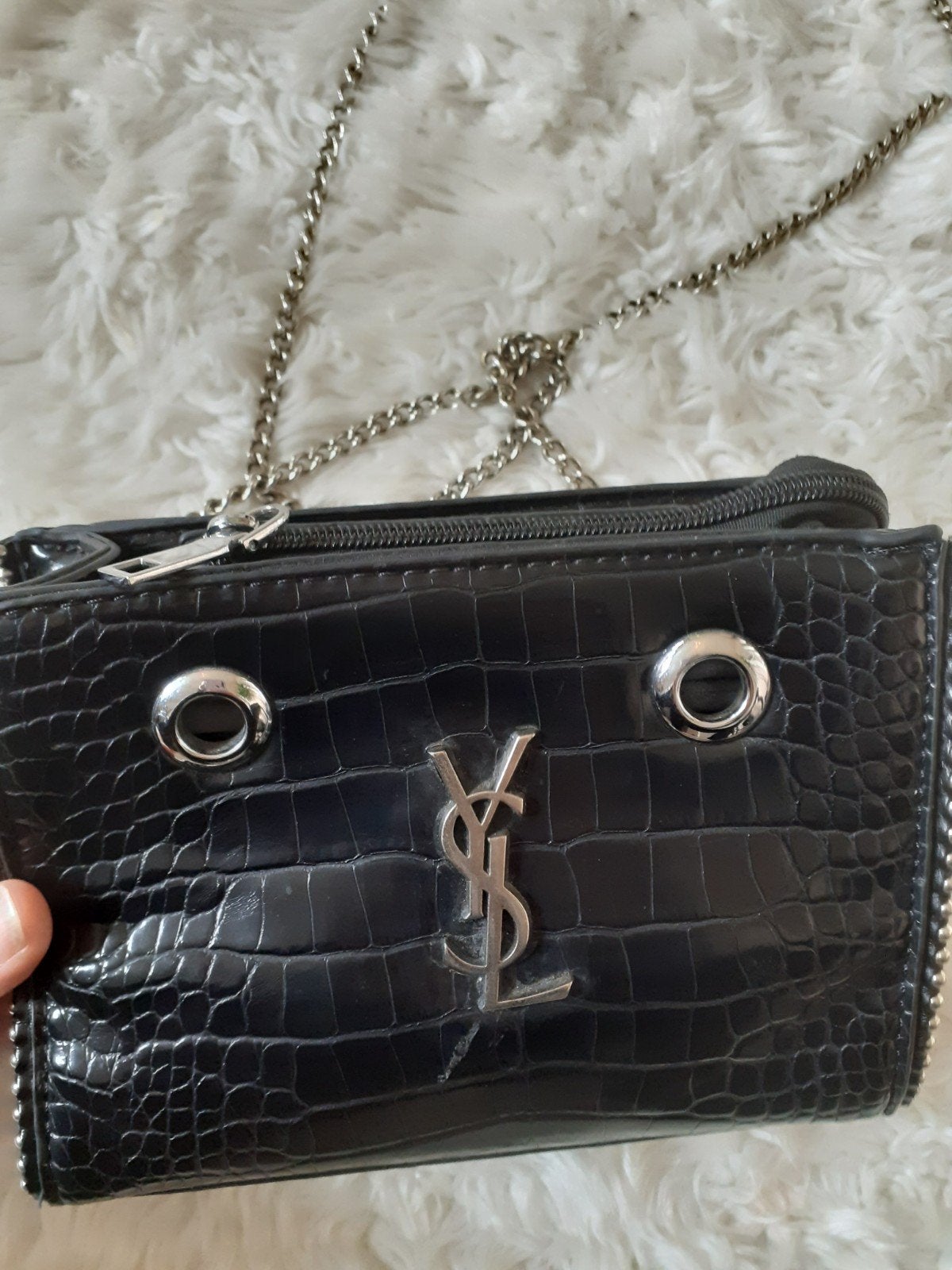 YSL Yves Saint Laurent tasje, Ophalen of Verzenden, Gebruikt, Zwart, Schoudertasje