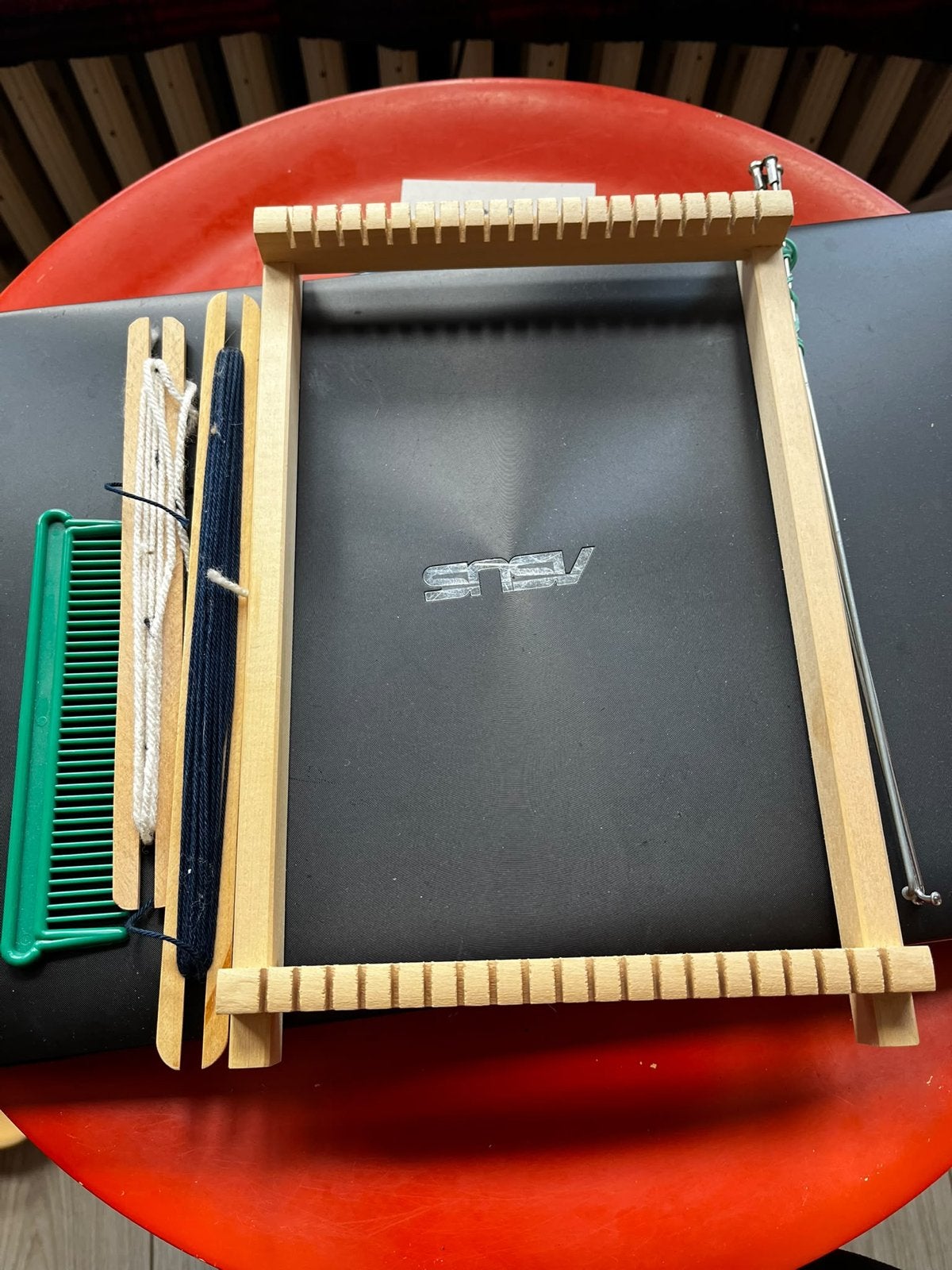 Houten weefraam met accessoires, Ophalen of Verzenden, Gebruikt, Overige typen