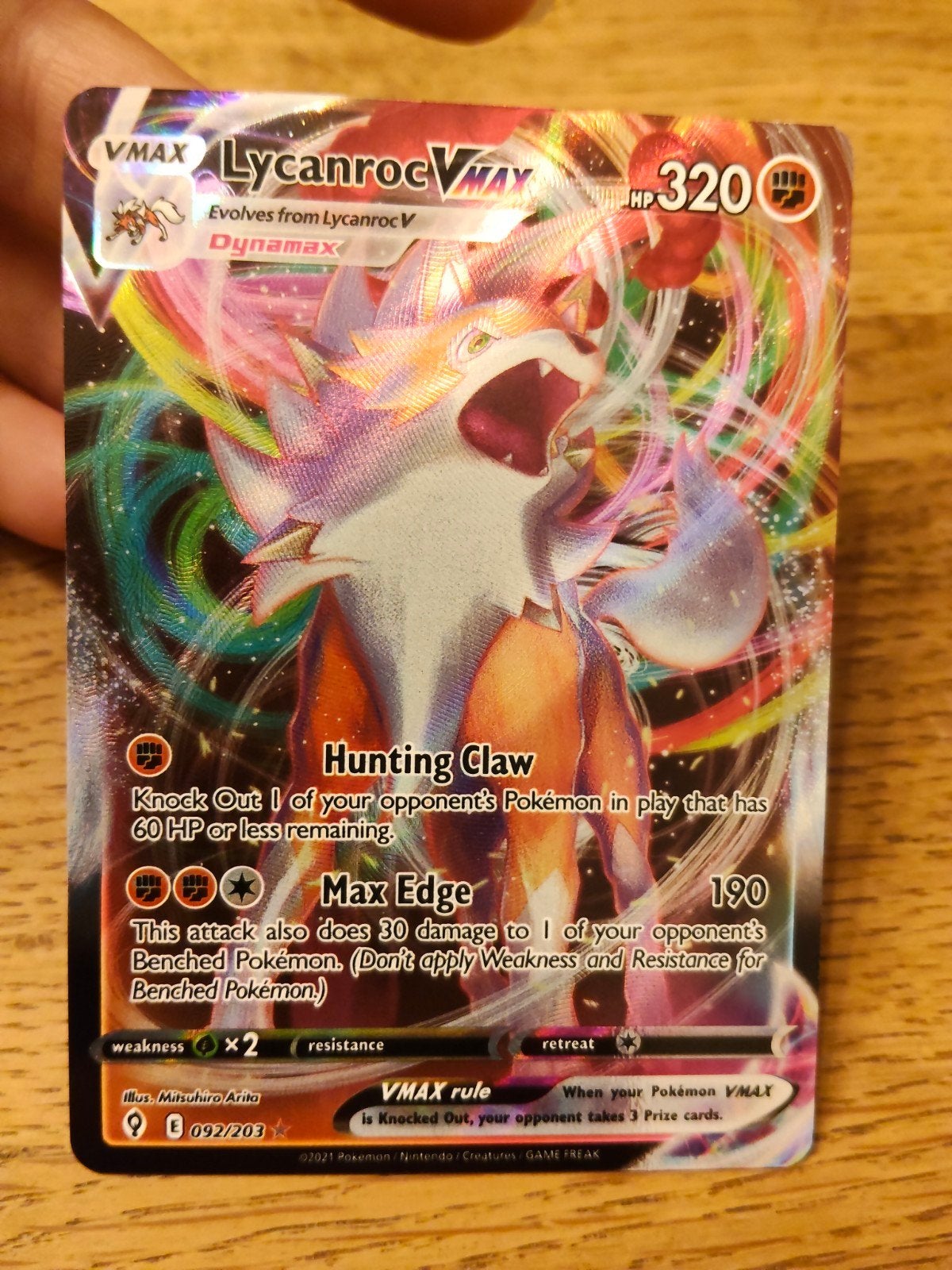 Lycanroc vmax, Ophalen of Verzenden, Zo goed als nieuw, Losse kaart