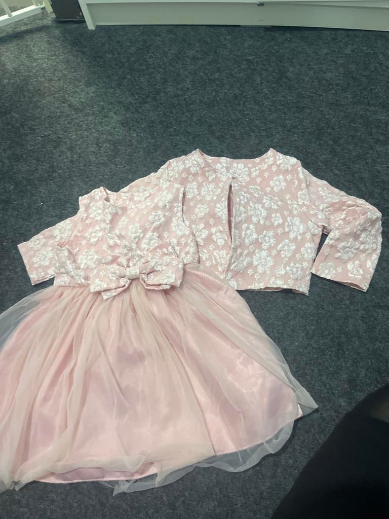 Roze feestjurk met bolero voor meisjes, Kinderen en Baby's, Ophalen, Zo goed als nieuw, Meisje