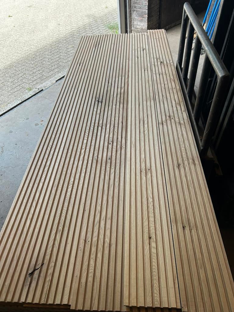 Eiken planken te koop. Latjes wand. In prijs verlaagd, Doe-het-zelf en Verbouw, Hout en Planken, Minder dan 25 mm, Eiken, Nieuw