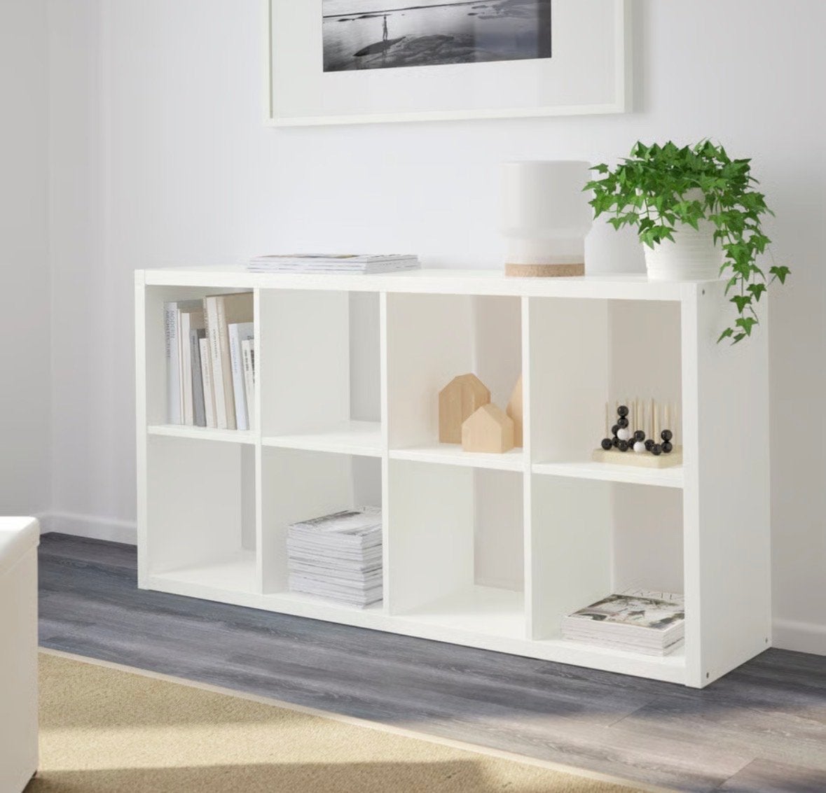 IKEA FLYSTA open kast wit, 146x76 cm, Ophalen, Met plank(en), Minder dan 50 cm, Gebruikt